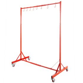 VEVOR Painting Rack 5ft-7ft Adjustable Height, Automotive Paint Stand 8 Hooks, Auto Body Stand for Hoods Doors