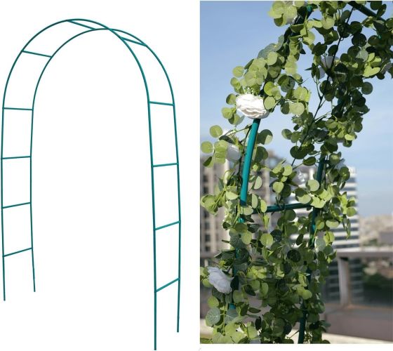 Black Garden Arch Arbors, Trellis for Climbing Plants Outdoor 6-8ft, Two Way Assemble Wedding Decoration Metal Arch Black Garden Arch Arbors, Trellis for Climbing Plants Outdoor 6-8ft, Two Way Assemble Wedding Decoration Metal Arch
